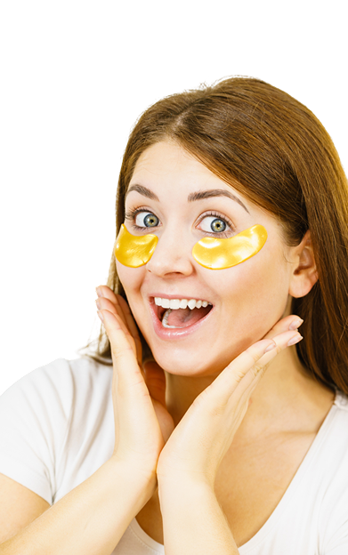 Woman with beauty patches